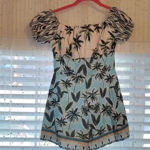 Fashion Nova Tropical Palm Print Romper Dress, Size: M, NWT